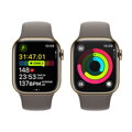Apple Watch Series 9 GPS + Cellular 45mm Gold Stainless Steel Case with Clay Sport Band - M/L - iBite Nitra G7