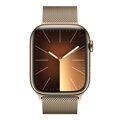 Apple Watch Series 9 GPS + Cellular 45mm Gold Stainless Steel Case with Gold Milanese Loop - iBite Nitra G1