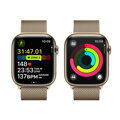 Apple Watch Series 9 GPS + Cellular 45mm Gold Stainless Steel Case with Gold Milanese Loop - iBite Nitra G7