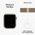 Apple Watch Series 9 GPS + Cellular 45mm Gold Stainless Steel Case with Gold Milanese Loop - iBite Nitra G9