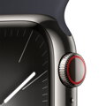 Apple Watch Series 9 GPS + Cellular 45mm Graphite Stainless Steel Case with Midnight Sport Band - S/M - iBite Nitra G2