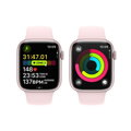 Apple Watch Series 9 GPS 45mm Pink Aluminium Case with Light Pink Sport Band - M/L - iBite Nitra G7