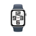 Apple Watch SE GPS 44mm Silver Aluminium Case with Storm Blue Sport Band - M/L - iBite Nitra G1