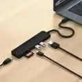 Satechi USB-C 7-in-1 Slim Multiport Adapter with Ethernet - Black
