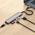 Satechi USB-C 7-in-1 Slim Multiport Adapter with Ethernet - Space Gray