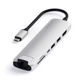 Satechi USB-C Slim Multiport adaptér with Ethernet - Silver 