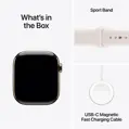 Apple Watch Series 11 GPS + Cellular 42mm Gold Titanium Case with Light Blush Sport Band - S/M