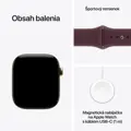 Apple Watch Series 12 GPS + Cellular 42mm Radiant Gold Titanium Case with Burgundy Sport Band - M/L