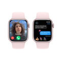 Apple Watch Series 9 GPS + Cellular 41mm Pink Aluminium Case with Light Pink Sport Band - M/L - iBite Nitra G5