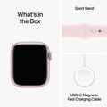 Apple Watch Series 9 GPS + Cellular 41mm Pink Aluminium Case with Light Pink Sport Band - M/L - iBite Nitra G9