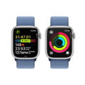 Apple Watch Series 9 GPS + Cellular 41mm Silver Aluminium Case with Winter Blue Sport Loop - iBite Nitra G7