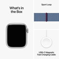 Apple Watch Series 9 GPS + Cellular 41mm Silver Aluminium Case with Winter Blue Sport Loop - iBite Nitra G9