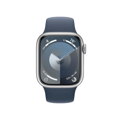Apple Watch Series 9 GPS + Cellular 41mm Silver Aluminium Case with Storm Blue Sport Band - M/L - iBite Nitra G1