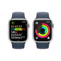 Apple Watch Series 9 GPS + Cellular 41mm Silver Aluminium Case with Storm Blue Sport Band - S/M - iBite Nitra G7