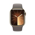 Apple Watch Series 9 GPS + Cellular 41mm Gold Stainless Steel Case with Clay Sport Band - S/M - iBite Nitra G1