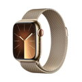 Apple Watch Series 9 GPS + Cellular 41mm Gold Stainless Steel Case with Gold Milanese Loop