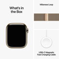 Apple Watch Series 9 GPS + Cellular 41mm Gold Stainless Steel Case with Gold Milanese Loop - iBite Nitra G9