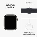 Apple Watch Series 9 GPS + Cellular 41mm Graphite Stainless Steel Case with Midnight Sport Band - M/L - iBite Nitra G9