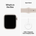 Apple Watch Series 9 GPS + Cellular 41mm Starlight Aluminium Case with Starlight Sport Band - M/L - iBite Nitra G9