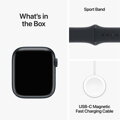 Apple Watch Series 9 GPS + Cellular 45mm Midnight Aluminium Case with Midnight Sport Band - S/M - iBite Nitra G9