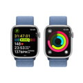 Apple Watch Series 9 GPS + Cellular 45mm Silver Aluminium Case with Winter Blue Sport Loop - iBite Nitra G7