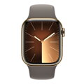 Apple Watch Series 9 GPS + Cellular 45mm Gold Stainless Steel Case with Clay Sport Band - M/L - iBite Nitra G1