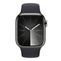 Apple Watch Series 9 GPS + Cellular 45mm Graphite Stainless Steel Case with Midnight Sport Band - M/L - iBite Nitra G1