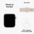 Apple Watch Series 9 GPS + Cellular 45mm Starlight Aluminium Case with Starlight Sport Band - S/M - iBite Nitra G9