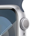 Apple Watch Series 9 GPS 41mm Silver Aluminium Case with Storm Blue Sport Band - S/M - iBite Nitra G2
