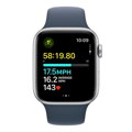 Apple Watch SE GPS + Cellular 44mm Silver Aluminium Case with Storm Blue Sport Band - S/M - iBite Nitra G5