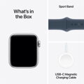 Apple Watch SE GPS 40mm Silver Aluminium Case with Storm Blue Sport Band - M/L - iBite Nitra G7