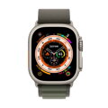 Apple Watch Ultra GPS + Cellular 49mm Titanium Case with Green Alpine Loop - Small - iBite Nitra G1