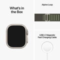 Apple Watch Ultra GPS + Cellular 49mm Titanium Case with Green Alpine Loop - Small - iBite Nitra G7
