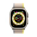 Apple Watch Ultra GPS + Cellular 49mm Titanium Case with Yellow/Beige Trail Loop - S/M - iBite Nitra G1