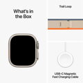 Apple Watch Ultra 2 GPS + Cellular 49mm Titanium Case with Orange/Beige Trail Loop - M/L - iBite Nitra G8