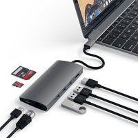 Satechi USB-C Multiport adaptér 4K 8ports V2 - Space Gray - iBite Nitra G1