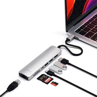 Satechi USB-C Slim Multiport adaptér with Ethernet - Silver  - iBite Nitra G1