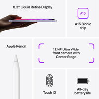 iPad mini 8,3" (2021) WiFi+Cellular 64GB - Purple - iBite Nitra G6