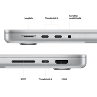 MacBook Pro 14" (M2 Max 2023) Liquid Retina XDR Display M2 Max 12-Core CPU 30-Core GPU 32GB RAM 1TB SSD - Silver - iBite Nitra G5