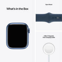 Apple Watch Series 7 GPS, 41mm Blue Aluminium Case with Abyss Blue Sport Band - Regular - iBite Nitra G2