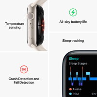 Apple Watch Series 8 GPS 41mm Midnight Aluminium Case with Midnight Sport Band - Regular - iBite Nitra G7