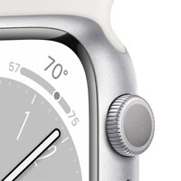 Apple Watch Series 8 GPS 41mm Silver Aluminium Case with White Sport Band - Regular - iBite Nitra G2