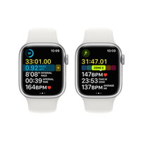 Apple Watch Series 8 GPS 41mm Silver Aluminium Case with White Sport Band - Regular - iBite Nitra G6