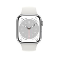 Apple Watch Series 8 GPS 45mm Silver Aluminium Case with White Sport Band - Regular - iBite Nitra G1