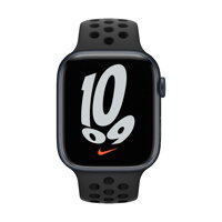 Apple Watch Nike Series 7 GPS, 45mm Midnight Aluminium Case with Anthracite/Black Nike Sport Band - Regular - iBite Nitra G1