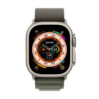 Apple Watch Ultra GPS + Cellular 49mm Titanium Case with Green Alpine Loop - Medium - iBite Nitra G1
