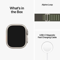 Apple Watch Ultra GPS + Cellular 49mm Titanium Case with Green Alpine Loop - Medium - iBite Nitra G7