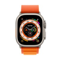 Apple Watch Ultra GPS + Cellular 49mm Titanium Case with Orange Alpine Loop - Small - iBite Nitra G1