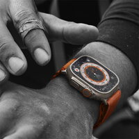 Apple Watch Ultra GPS + Cellular 49mm Titanium Case with Orange Alpine Loop - Small - iBite Nitra G4