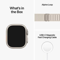 Apple Watch Ultra GPS + Cellular 49mm Titanium Case with Starlight Alpine Loop - Small - iBite Nitra G7